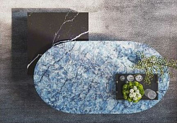 Стол овальный из искусственного камня Vicostone Thunder Blue BQ-8786